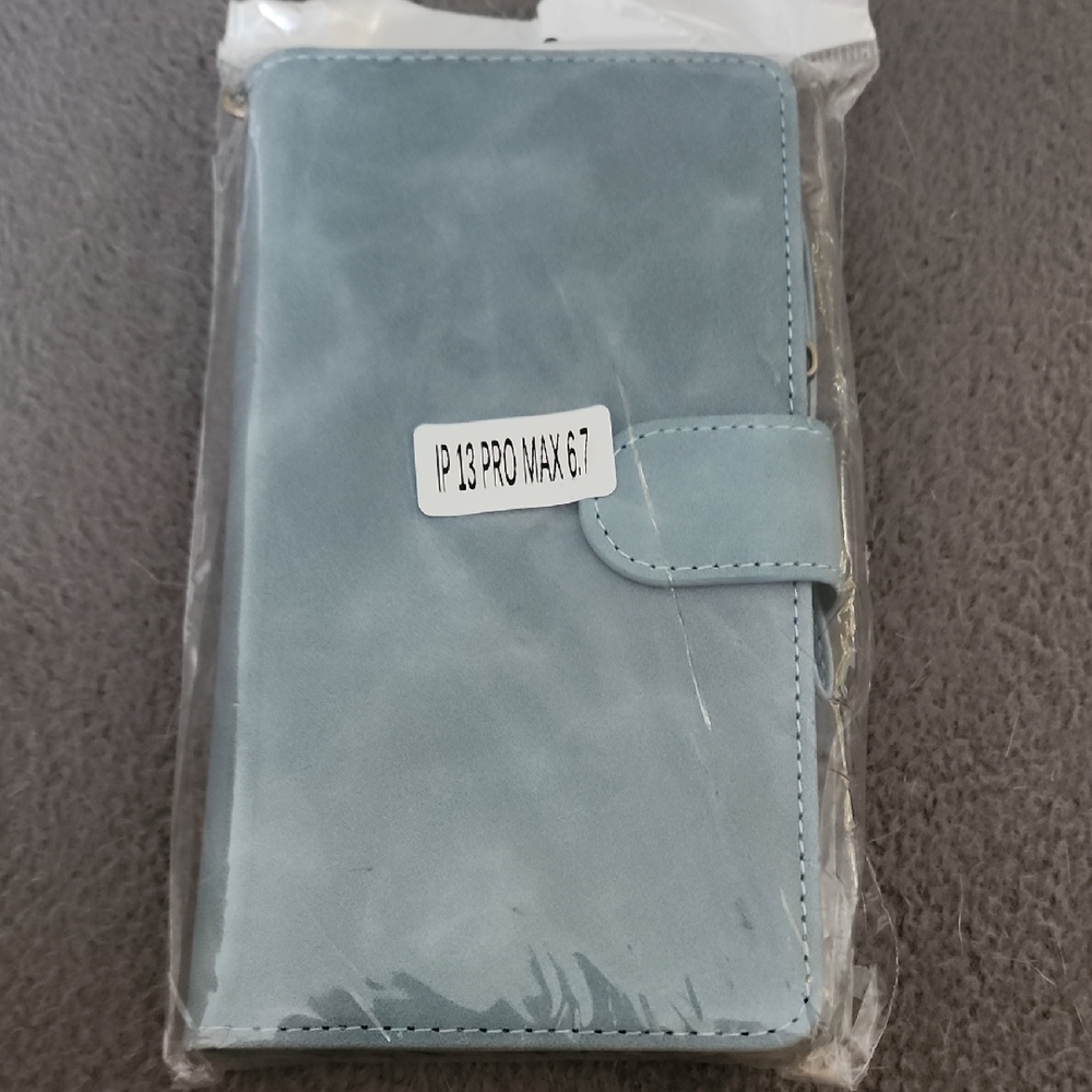 Blue Leather Phone Case for iPhone 13 Pro Max